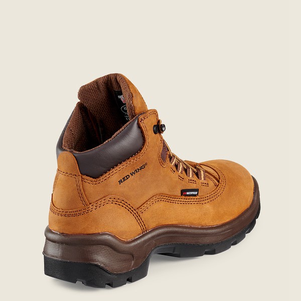 Red Wing Work Boots Brown - Womens Flexbond - 5-inch Waterproof Safety Toe - 7168-MJWSU